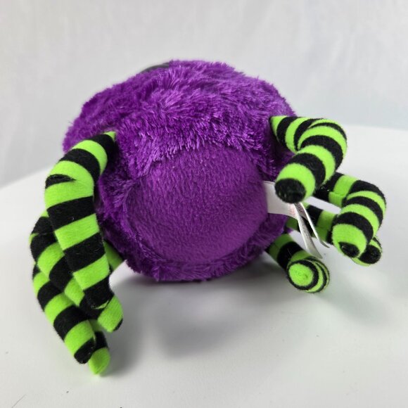 2014 RARE RETIRED TY BEANIE BABY BOO~CRAWLY THE PURPLE HALLOWEEN SPIDER 6" - Picture 3 of 5